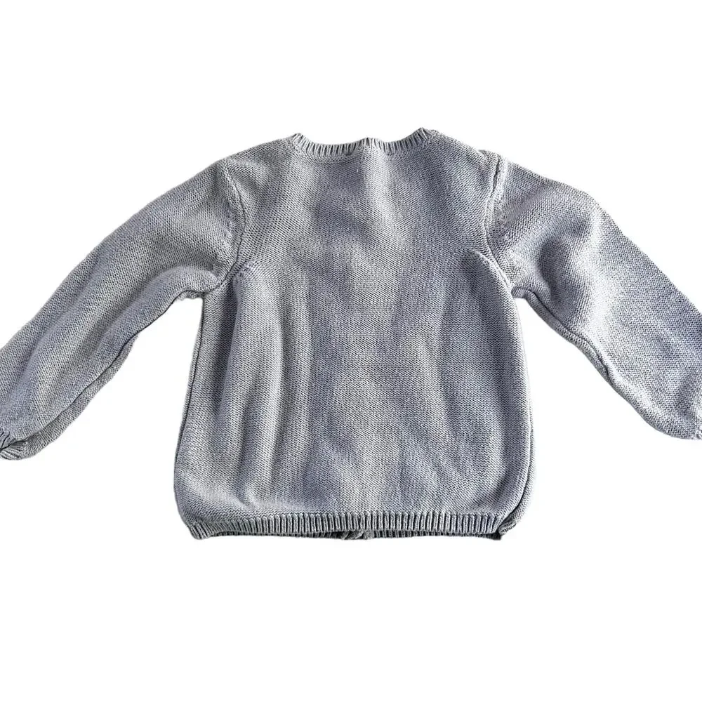 C de C girls light gray cotton cardigan sweater 12 months